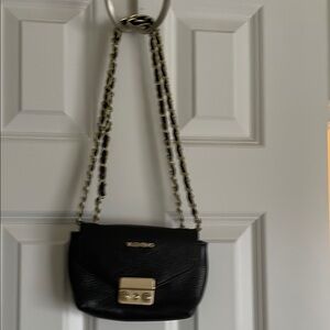 Valentino Black Crossbody Bag with Gold Accents